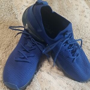LA SHEELAH Royal Blue Lace Up Mesh Tennis Shoes, Sz 9 Men, EUC